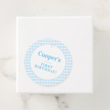 KINDER PARTIJ  gingham patroonjongen blauw Napkin