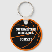 kinder partij gunsten zwart sinaasappel basketbal sleutelhanger (Achterkant)