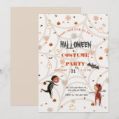 Kinder partij Halloween Kaart (Voorkant / Achterkant)