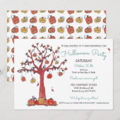 Kinder partij Halloween Kaart (Voorkant / Achterkant)