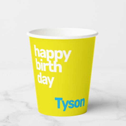 kinder partij Happy Birthday Minimale gewoonte Papieren Bekers (Voorkant)