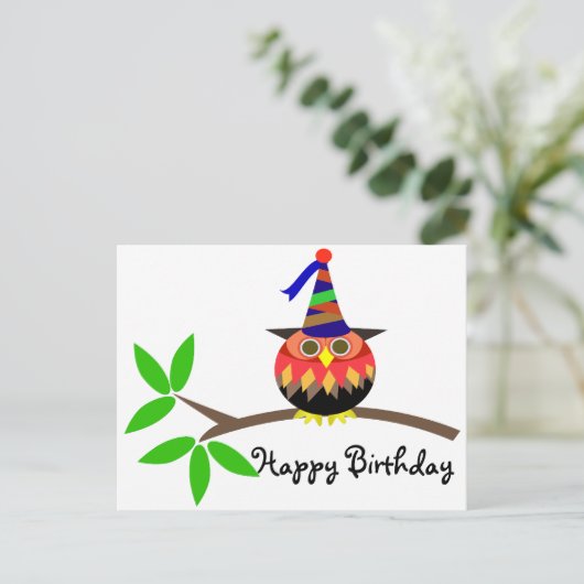 Kinder Partij: Uil Briefkaart (Staand voorkant)