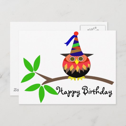 Kinder Partij: Uil Briefkaart (Voorkant / Achterkant)