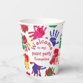 Kinder partij voor kleurrijke Prints Papieren Bekers (Achterkant)