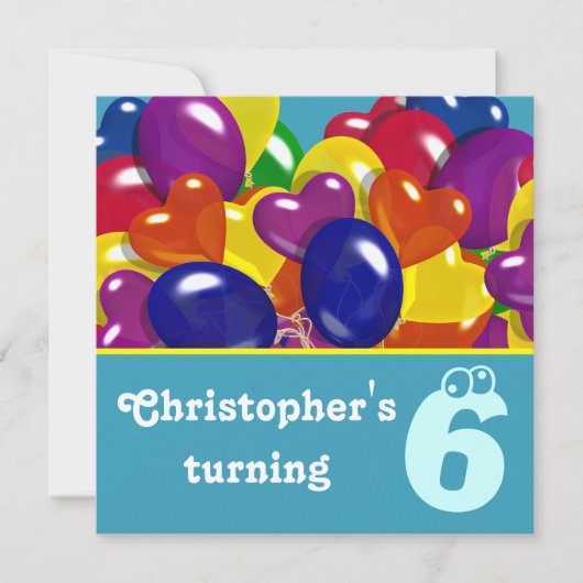 Kinder partijballonnen elke leeftijd kaart (Voorkant)