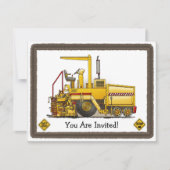 Kinder partijuitnodiging voor bestrating machine kaart (Voorkant)