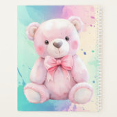Kinder Party Planner Pastel Teddy Bear QR Code Log (Achterkant)