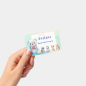Kinder Party Planner Pastel Teddy Bear QR Code Log Badge (Handheld)