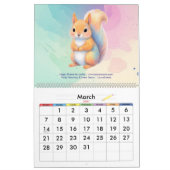 Kinder Party Planner Pastel Teddy Bear QR Code Log Kalender (Mar 2027)