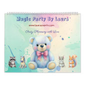 Kinder Party Planner Pastel Teddy Bear QR Code Log Kalender (Hoes)