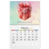 Kinder Party Planner Pastel Teddy Bear QR Code Log Kalender (Feb 2027)