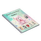 Kinder Party Planner Pastel Teddy Bear QR Code Log Notitieboek (Rechterzijde)