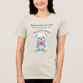 Kinder Party Planner Pastel Teddy Bear QR Code Log Tri-Blend Shirt (Voorkant)