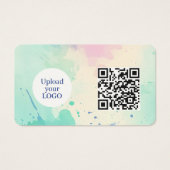 Kinder Party Planner Pastel Teddy Bear QR Code Log Visitekaartje (Achterkant)