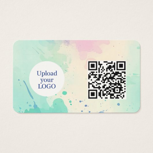 Kinder Party Planner Pastel Teddy Bear QR Code Log Visitekaartje (Achterkant)