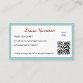 Kinder Party Planner Pastel Teddy Bear QR Code Log Visitekaartje (Achterkant)