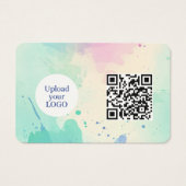 Kinder Party Planner Pastel Teddy Bear QR Code Log Visitekaartje (Achterkant)