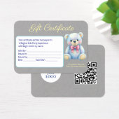 Kinder Party Planner Pastel Teddy Bear QR Code Log Visitekaartje (Bureau)