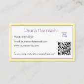 Kinder Party Planner Pastel Teddy Bear QR Code Log Visitekaartje (Achterkant)