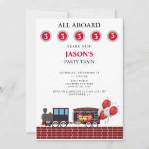 Kinder Party Train Age verjaardagsuitnodiging Kaart