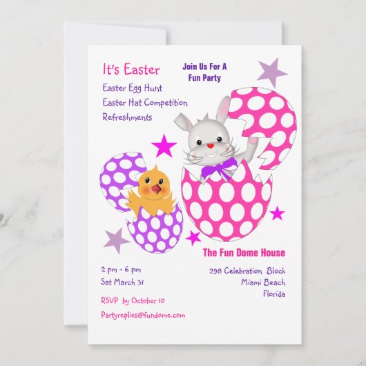 Kinder Pasen 2018 Fun Egg Hunt Party Invites Kaart (Voorkant)
