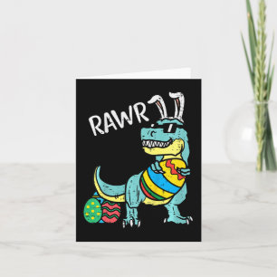 Kinder Pasen Trex Bunny Rawr Toddler Boys Pasen Kaart