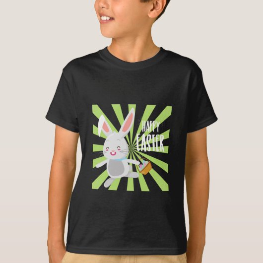 Kinder Pasen zwart T-shirt (Voorkant)