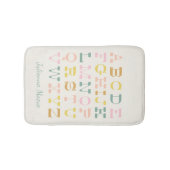  Kinder pasta-alfabet Kunst op maat Badmat (Voorkant)