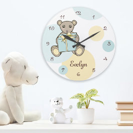 Kinder pastblauw en geel tederdarm grote klok