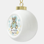 Kinder pastblauw en geel tederdarm keramische bal ornament (Rechts)