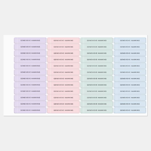 Kinder pastel beklede naamlabels labels (Vel)
