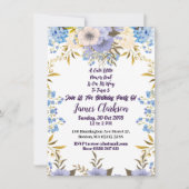 Kinder Pastel Blue Little Flower Bud Floral Birthd Kaart (Voorkant)