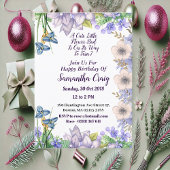 Kinder Pastel Blue Little Flower Bud Floral Birthd Kaart