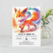 Kinder Pastel Fox Verjaardag Kaart (Staand voorkant)