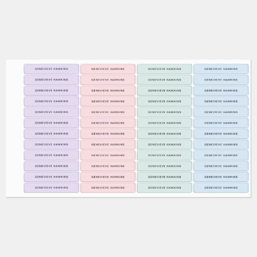 Kinder Pastel Name Labels (Vel)