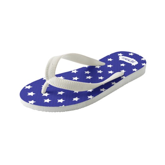 Kinder patriottische Teenslippers met naam (Schuin)