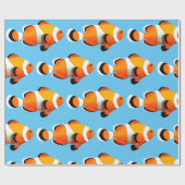 Kinder patroon met gekruiste visflap cadeaupapier (Vlak)