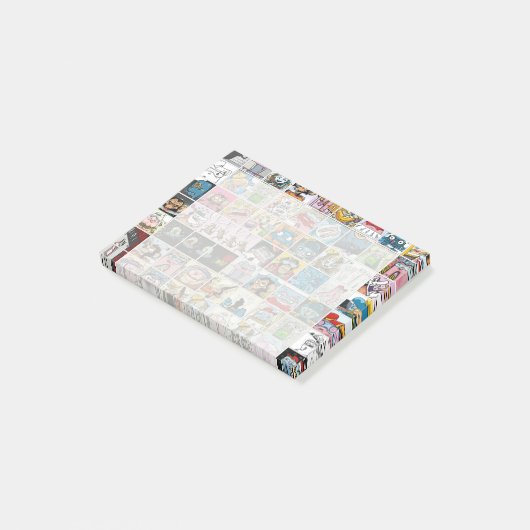 Kinder patroon met komische kleurtekens post-it® notes (Schuin)