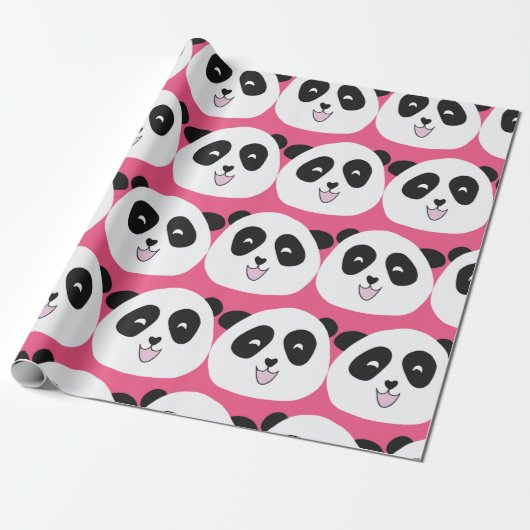 Kinder patroon Panda beer naadloze vintage herhali Cadeaupapier (Uitgerold)