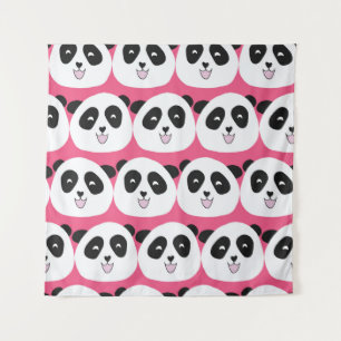 Kinder patroon Panda beer naadloze vintage herhali Wandkleed