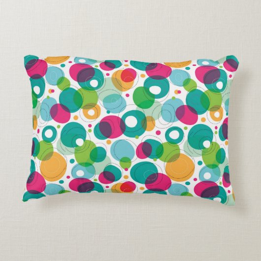 Kinder patroon rond belletjes decoratief kussen (Achterkant)