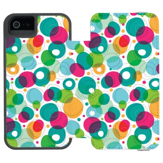 Kinder patroon rond belletjes incipio iPhone portemonnee hoesje (Agenda Open)