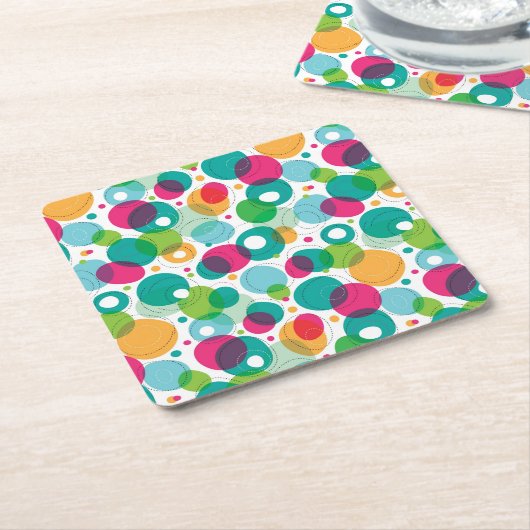 Kinder patroon rond belletjes kartonnen onderzetters (Schuin)