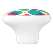 Kinder patroon rond belletjes keramische knop (Zijkant)