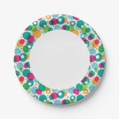 Kinder patroon rond belletjes papieren bordje (Voorkant)