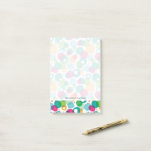 Kinder patroon rond belletjes post-it® notes (Op bureau)