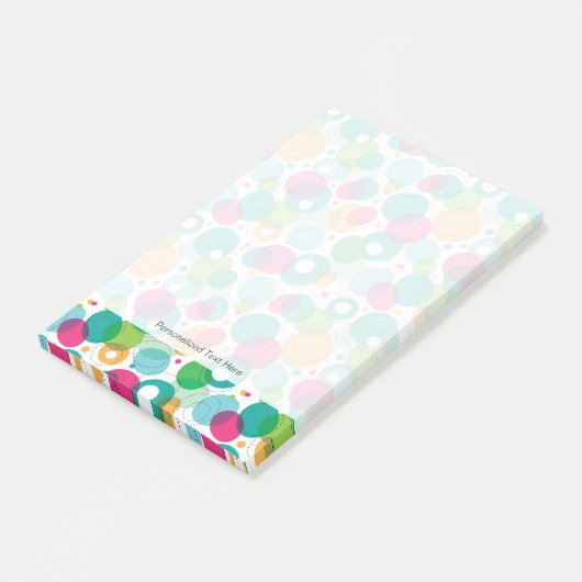 Kinder patroon rond belletjes post-it® notes (Schuin)