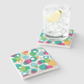 Kinder patroon rond belletjes stenen onderzetter (Zijkant)