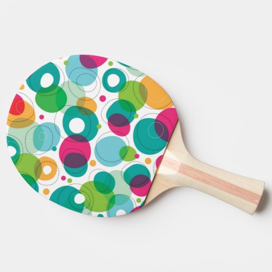 Kinder patroon rond belletjes tafeltennisbatje (Zijkant)