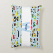 Kinder patroon voor kleurrijk vervoer en voertuige accent kussen (Achterkant (Verticaal))